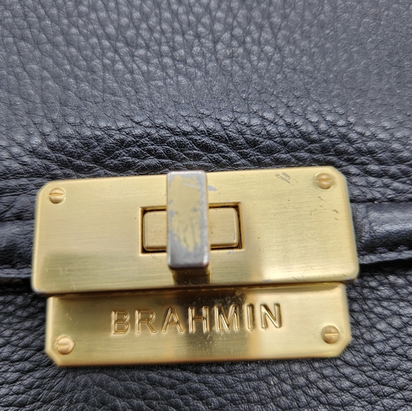 Brahmin Pebbled Leather Briefcase/Laptop Bag Black - Picture 4 of 12